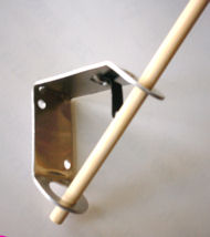 Aluminum classroom Flag Pole Bracket for smALL FLAGS, shown with 1/4" pole.