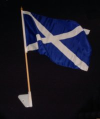 A 12x18" flag of Scotland in the single flag holder from your smALL FLAGs store.