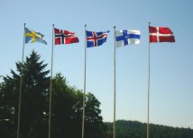 Five Scandinavian Flags
